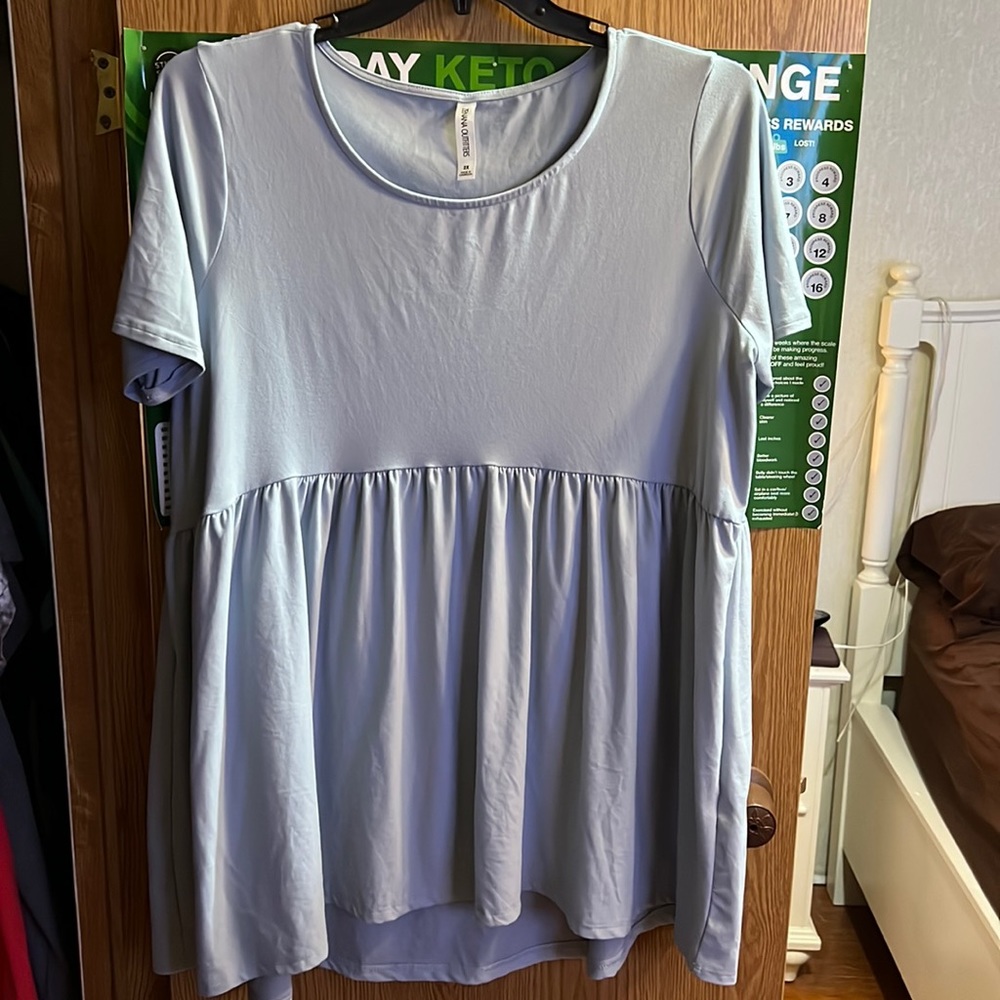 Zenana outfitters pale blue babydoll 2X